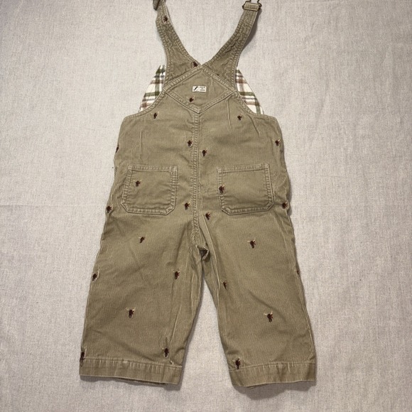 Janie and‎ Jack Overalls Boys In the Mountain (brown beige/ size 3T) Embroidered - Picture 5 of 6